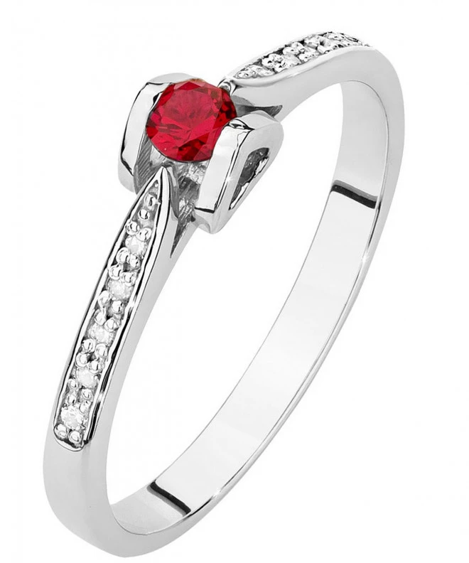 Bonore - White Gold 585 - Ruby 0,15 ct ring 120344