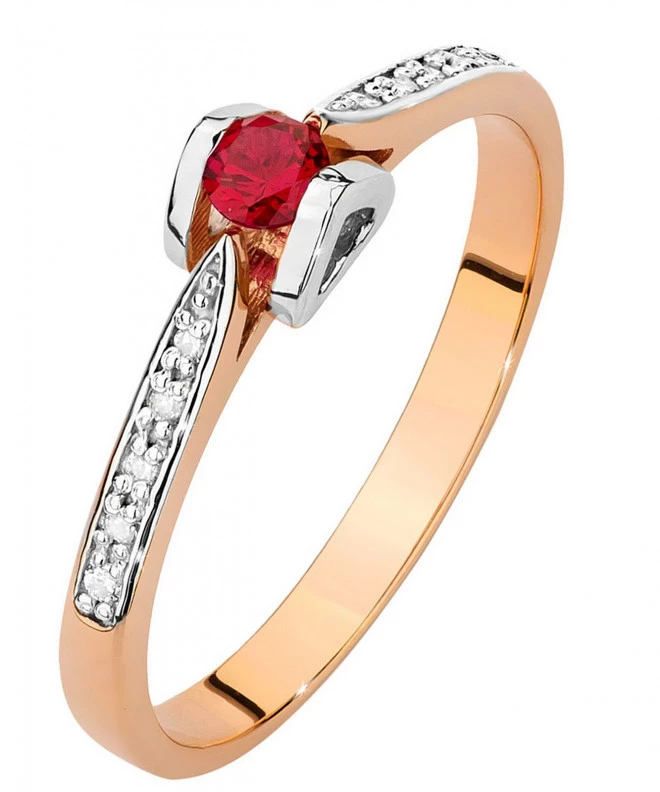 Bonore - Rose Gold 585 - Ruby 0,15 ct ring 104782