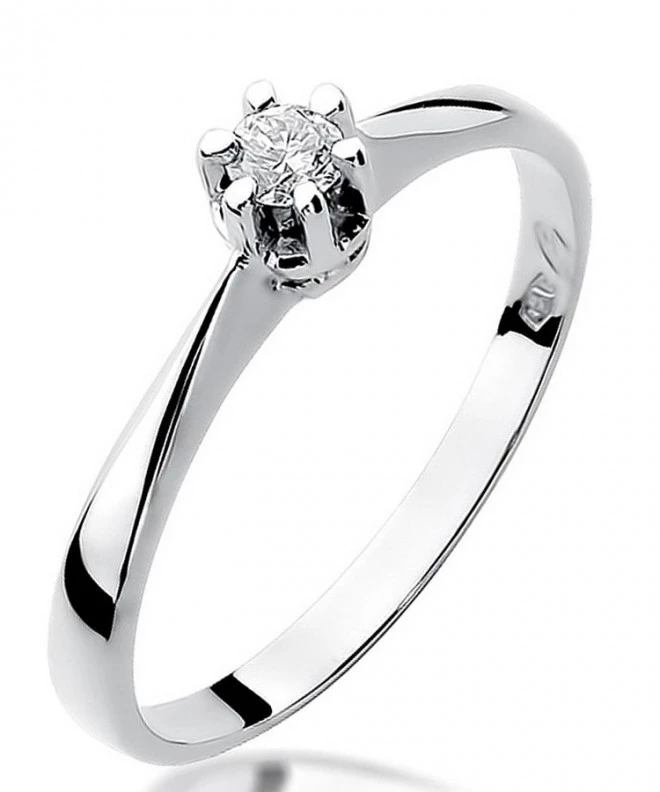 Bonore - White Gold 585 - Diamond 0,1 ct ring 107851