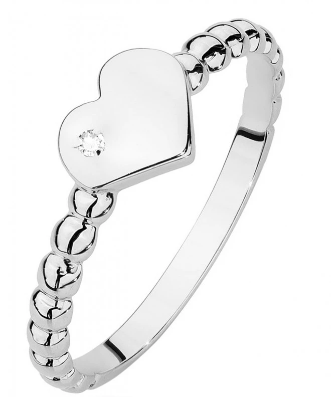 Bonore - White Gold 585 - Diamond 0,01 ct ring 106810