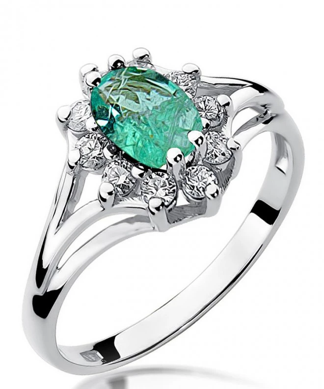 Bonore - White Gold 585 - Emerald 0,8 ct ring 124439