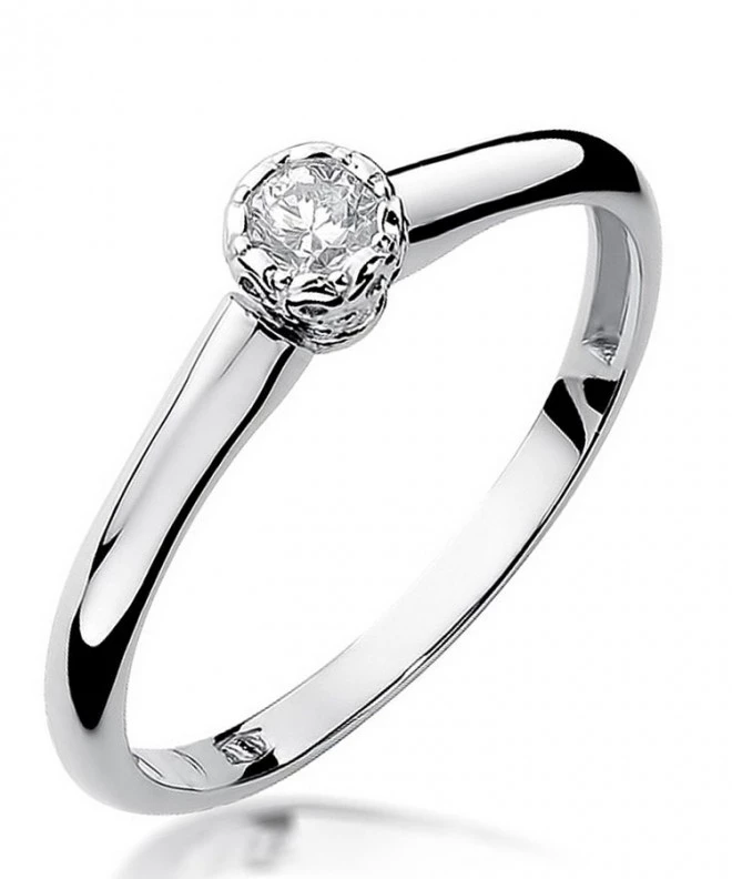 Bonore - White Gold 585 - Diamond 0,13 ct ring 110921