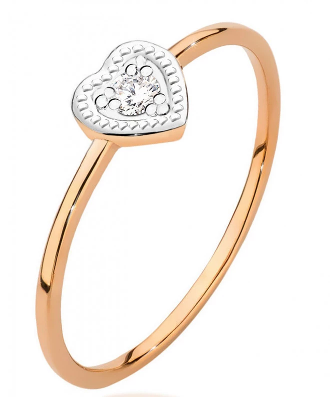 Bonore - Rose Gold 585 - Diamond 0,02 ct ring 102715