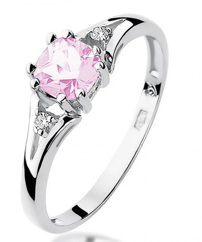 Bonore - White Gold 585 - Pink Topaz 0,7 ct ring 127580