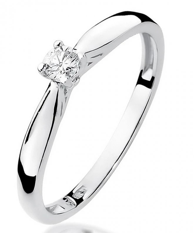 Bonore - White Gold 585 - Diamond 0,1 ct ring 107852