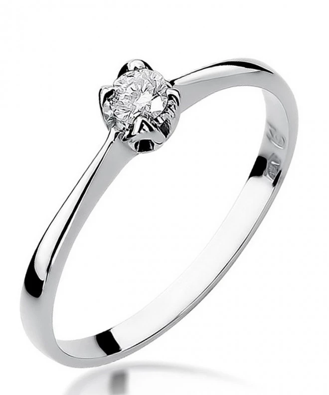 Bonore - White Gold 585 - Diamond 0,1 ct ring 107853
