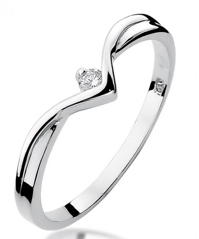 Bonore - White Gold 585 - Diamond 0,04 ct ring 106819