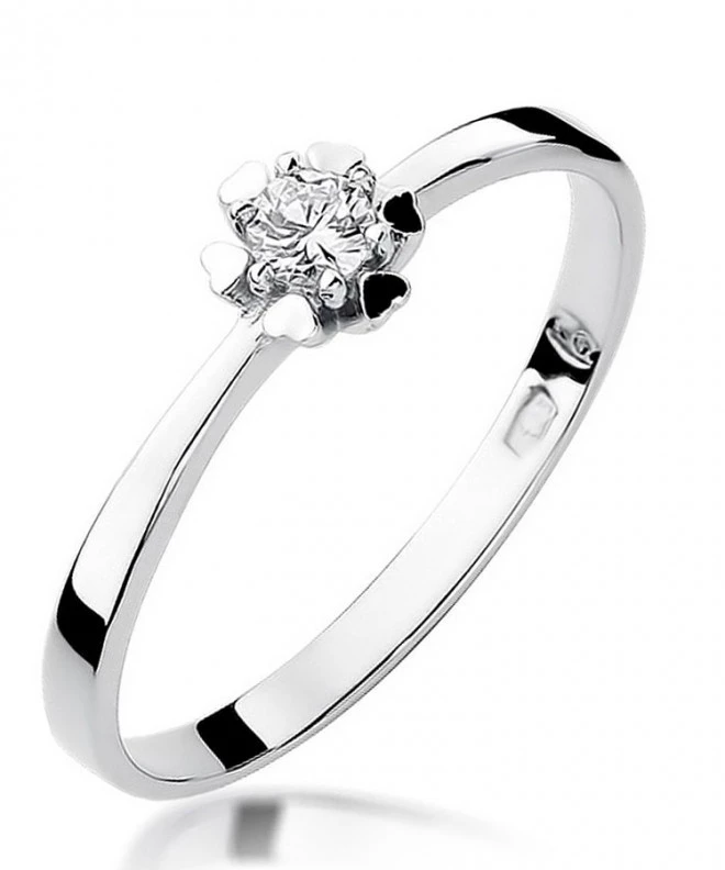 Bonore - White Gold 585 - Diamond 0,1 ct ring 107855