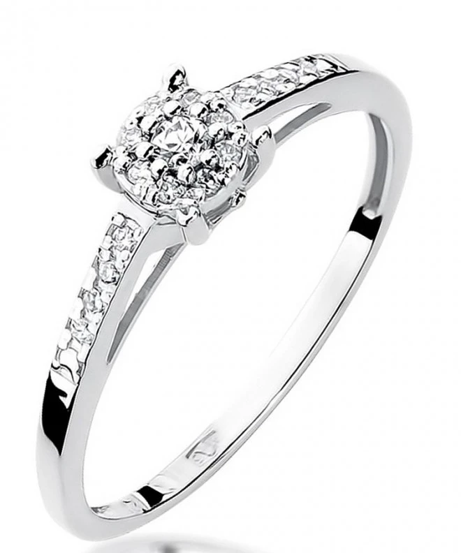 Bonore - White Gold 585 - Diamond 0,04 ct ring 110922