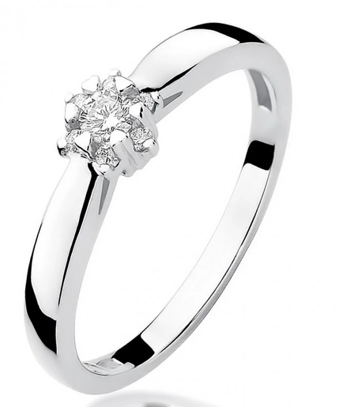 Bonore - White Gold 585 - Diamond 0,1 ct ring 110924