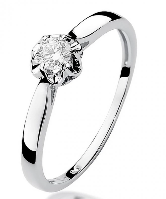Bonore - White Gold 585 - Diamond 0,1 ct ring 110925