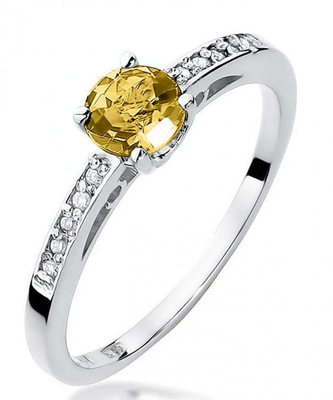 Bonore - White Gold 585 - Citrine 0,5 ct ring 119292