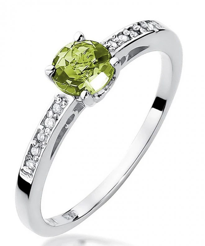 Bonore - White Gold 585 - Olivine 0,6 ct ring 120328