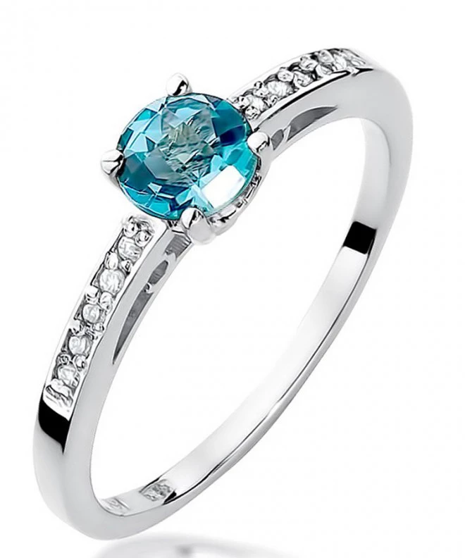 Bonore - White Gold 585 - Topaz 0,5 ct ring 127586