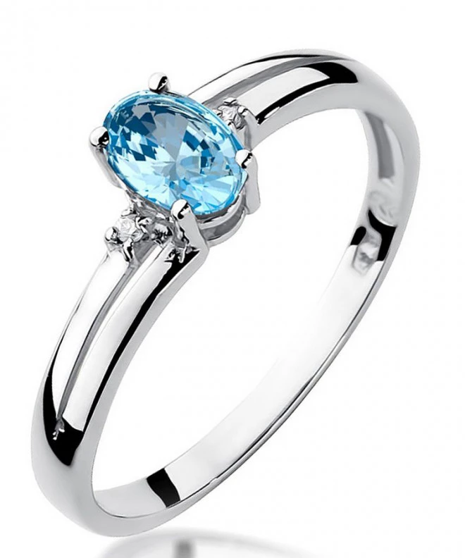 Bonore - White Gold 585 - Topaz 0,5 ct ring 127588