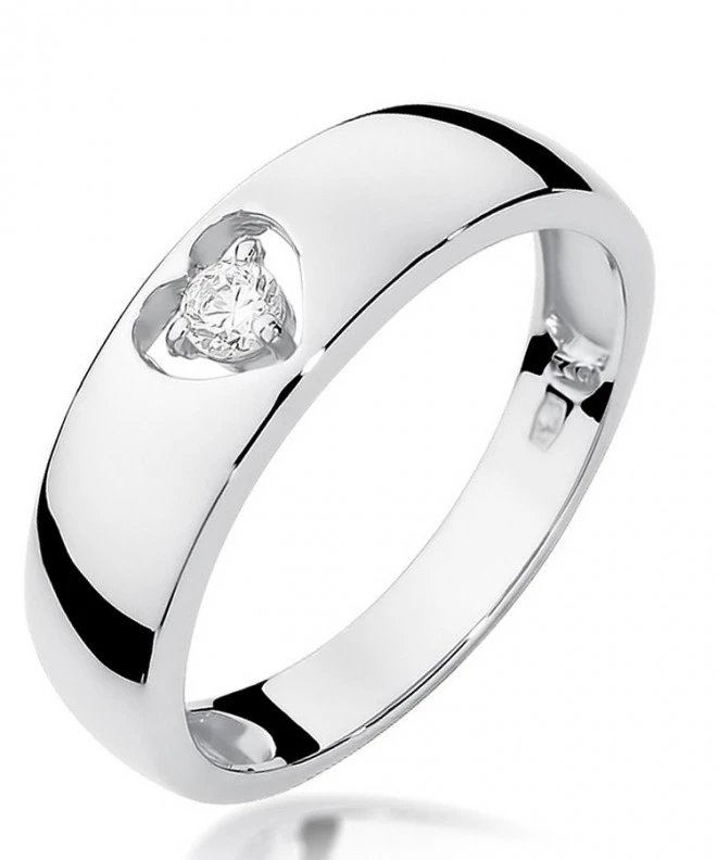 Bonore - White Gold 585 - Diamond 0,1 ct ring 107859