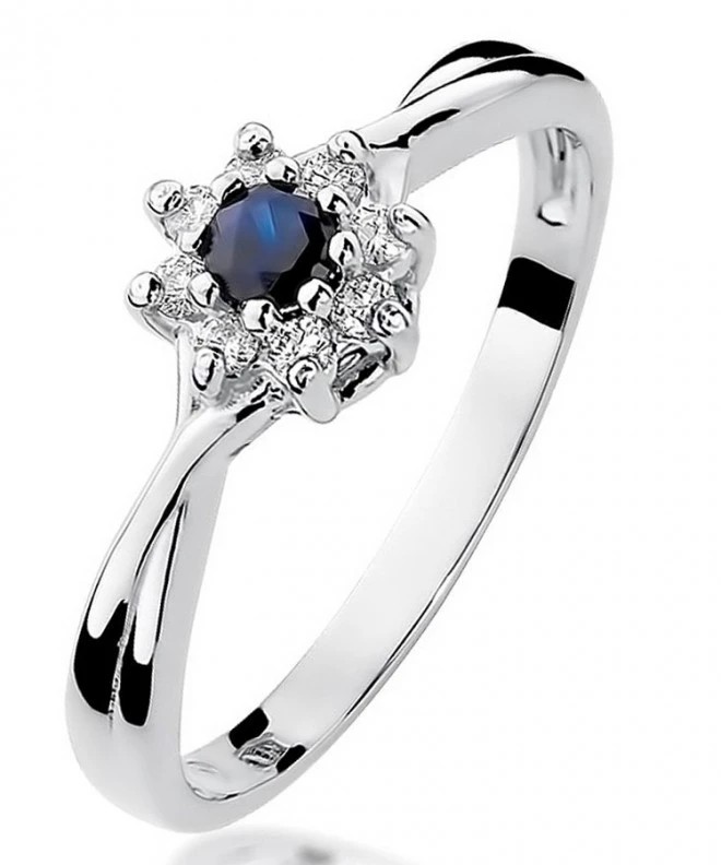 Bonore - White Gold 585 - Sapphire 0,15 ct ring 123394