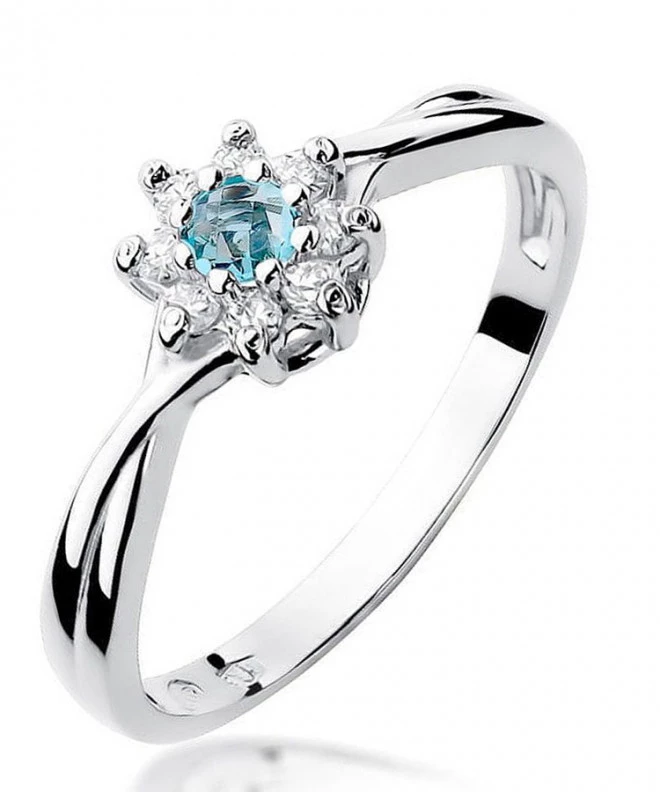 Bonore - White Gold 585 - Topaz 0,15 ct ring 127589