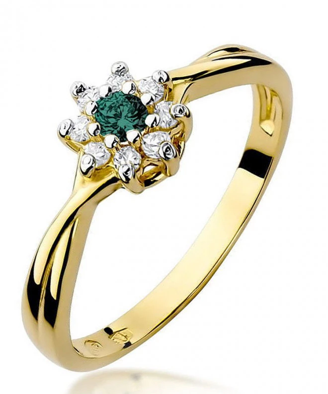 Bonore - Gold 585 - Emerald 0,15 ct ring 98519