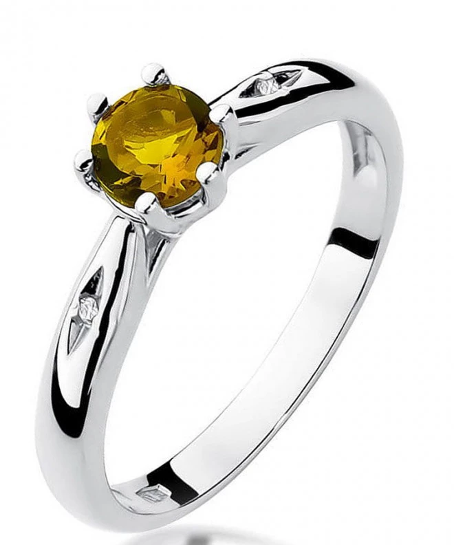 Bonore - White Gold 585 - Citrine 0,5 ct ring 119293