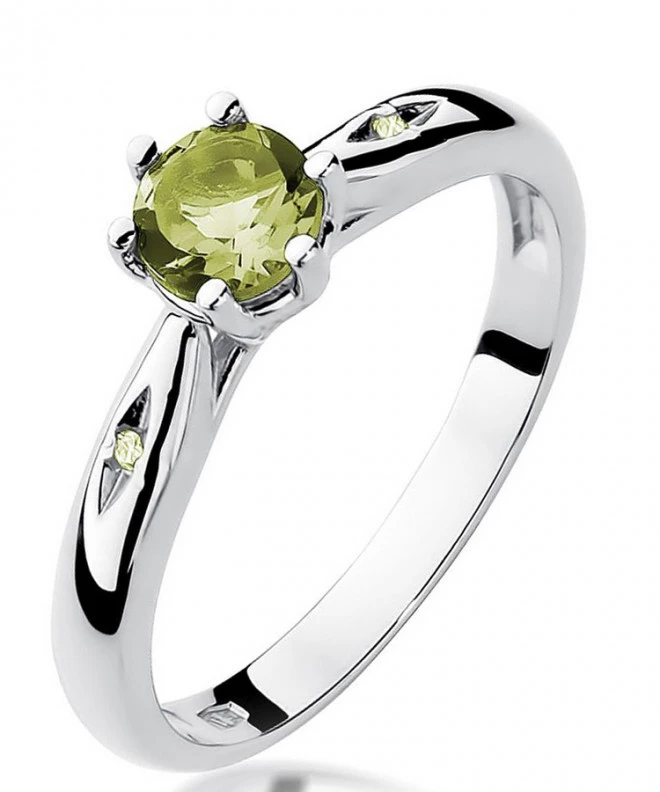 Bonore - White Gold 585 - Olivine 0,6 ct ring 120329