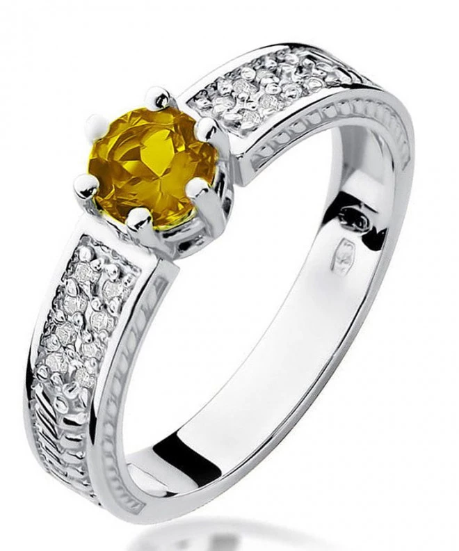 Bonore - White Gold 585 - Citrine 0,5 ct ring 119294