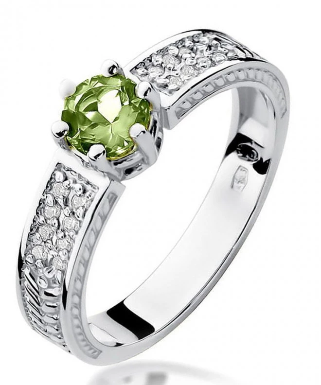 Bonore - White Gold 585 - Olivine 0,5 ct ring 120330