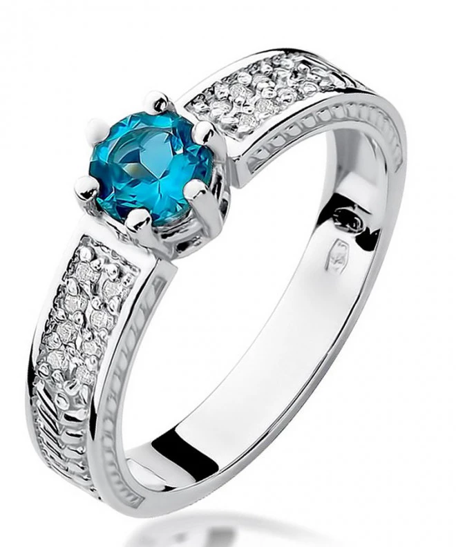 Bonore - White Gold 585 - Topaz 0,5 ct ring 127591