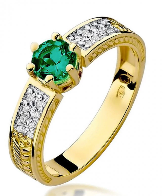 Bonore - Gold 585 - Emerald 0,5 ct ring 98521