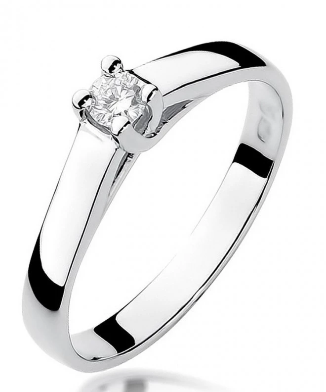 Bonore - White Gold 585 - Diamond 0,1 ct ring 107858