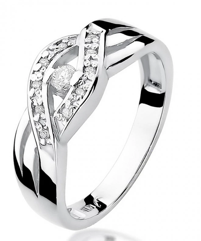Bonore - White Gold 585 - Diamond 0,05 ct ring 107861