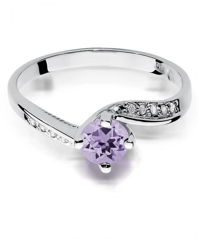 Bonore - White Gold 585 - Amethyst 0,5 ct ring 105806