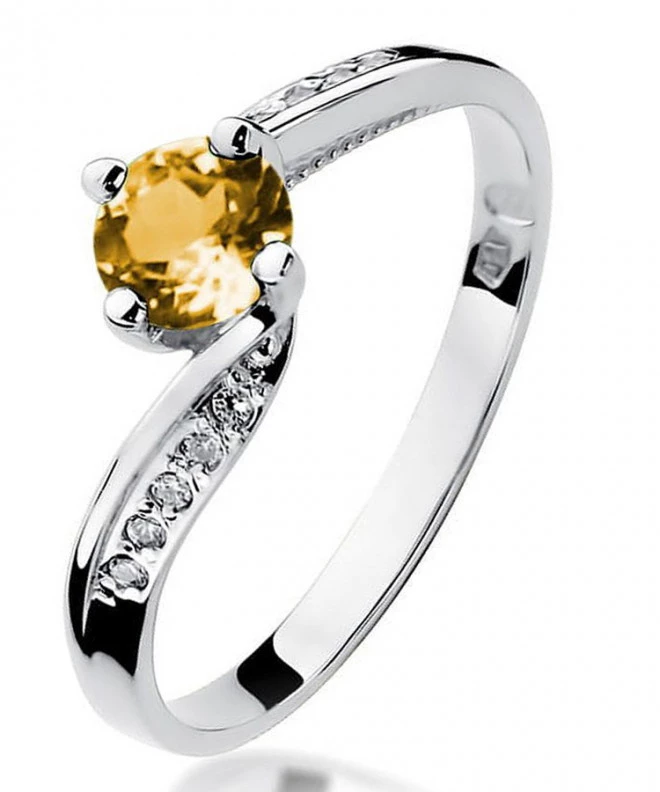 Bonore - White Gold 585 - Citrine 0,5 ct ring 119296