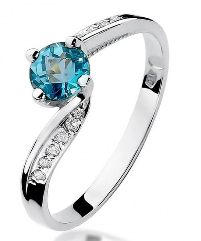 Bonore - White Gold 585 - Topaz 0,5 ct ring 127597