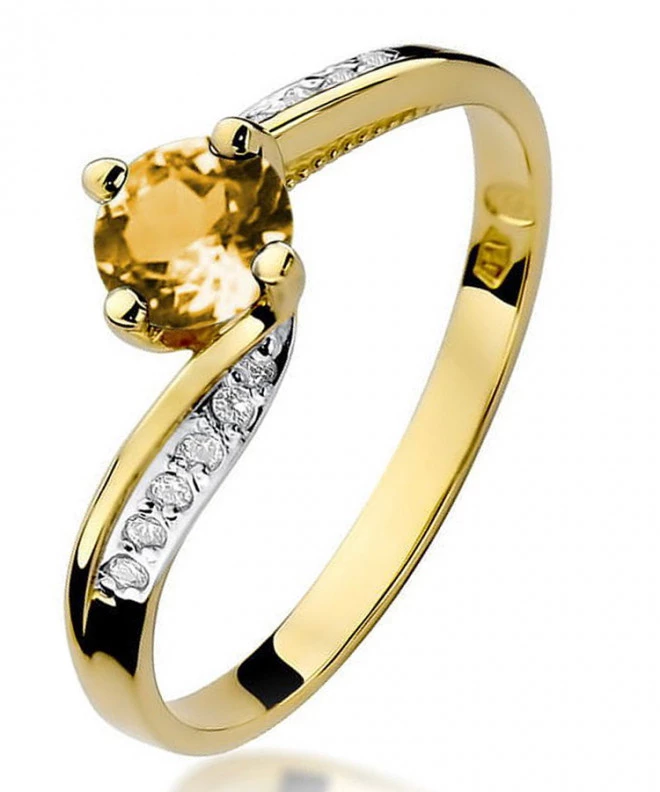 Bonore - Gold 585 - Citrine 0,6 ct ring 93372
