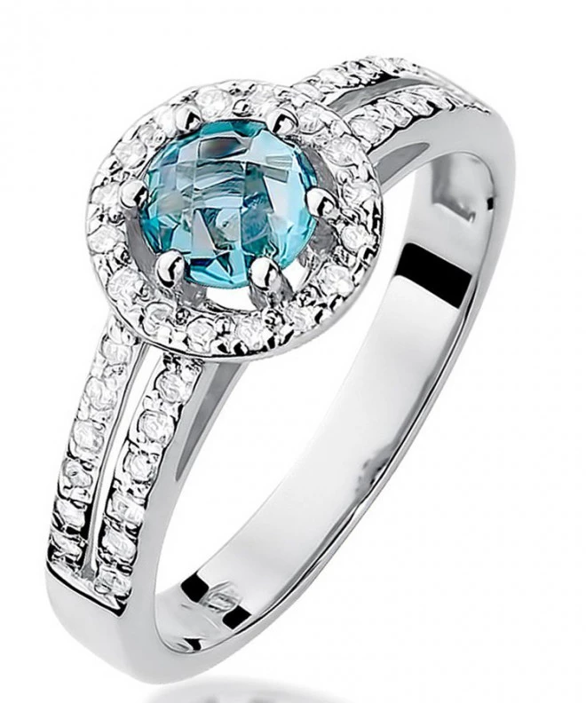 Bonore - White Gold 585 - Topaz 0,5 ct ring 127598