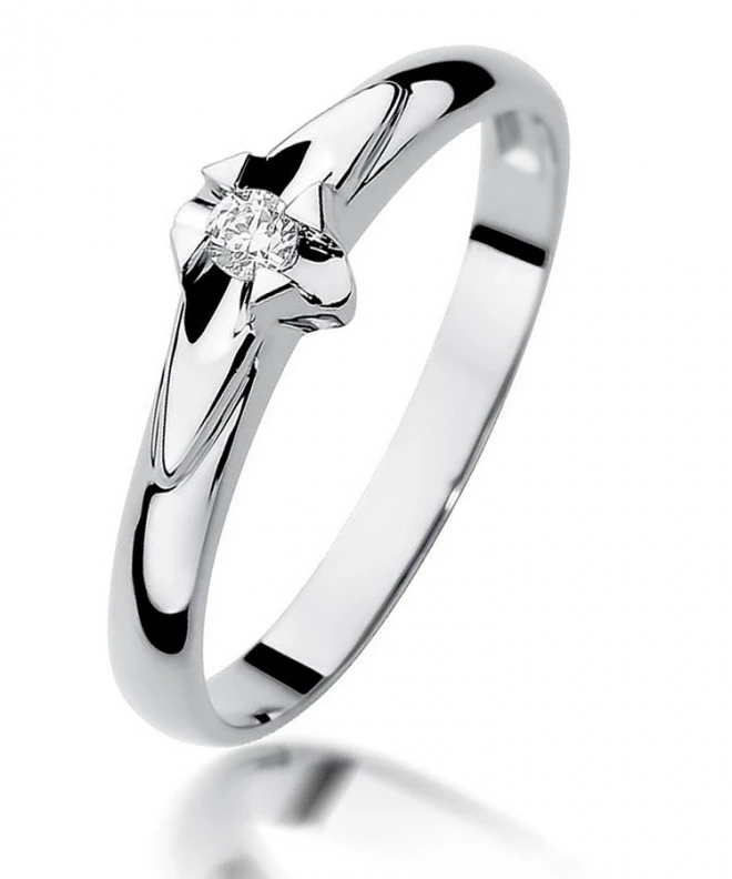 Bonore - White Gold 585 - Diamond 0,04 ct ring 106820