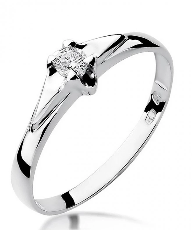 Bonore - White Gold 585 - Diamond 0,1 ct ring 107862