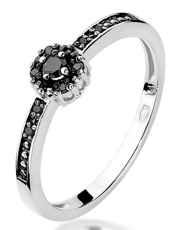 Bonore - White Gold 585 - Black Diamond 0,02 ct ring 119310