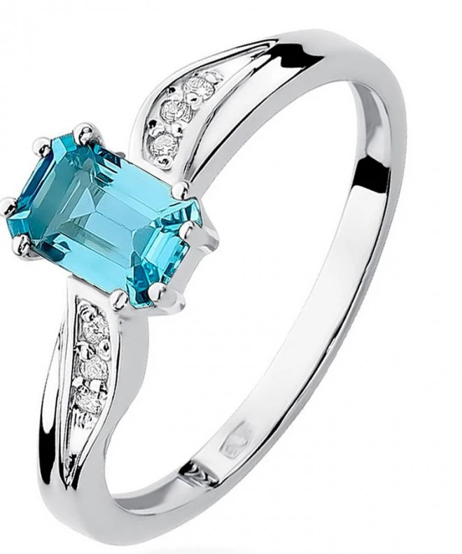 Bonore - White Gold 585 - Topaz 0,65 ct ring 127599
