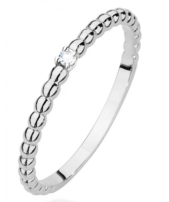 Bonore - White Gold 585 - Diamond 0,02 ct ring 106807