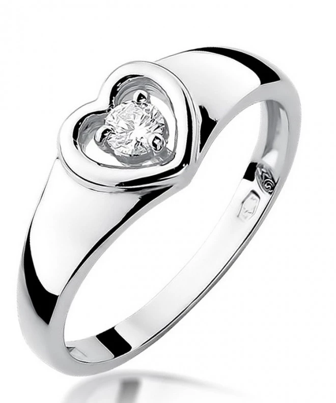 Bonore - White Gold 585 - Diamond 0,1 ct ring 107845