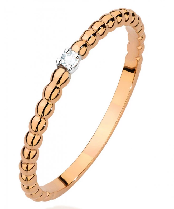 Bonore - Rose Gold 585 - Diamond 0,02 ct ring 102711