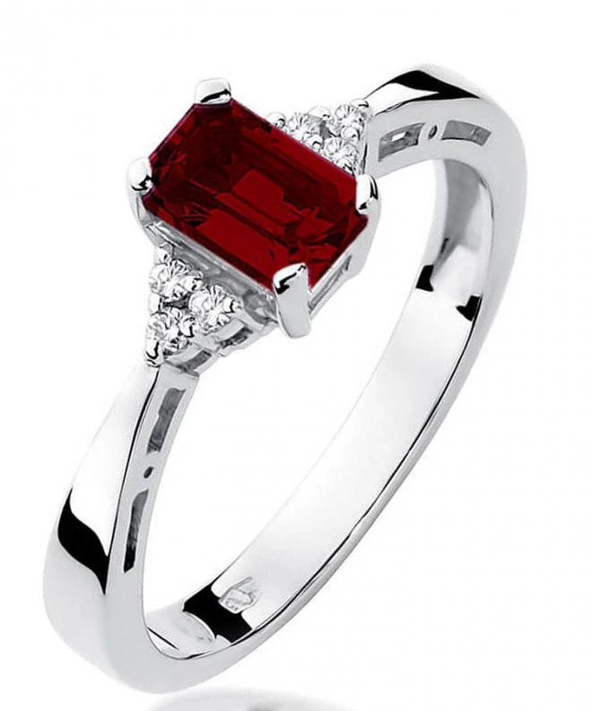 Bonore - White Gold 585 - Garnet 0,7 ct ring 119322
