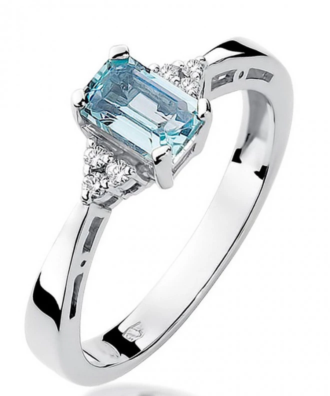 Bonore - White Gold 585 - Topaz 0,6 ct ring 126574