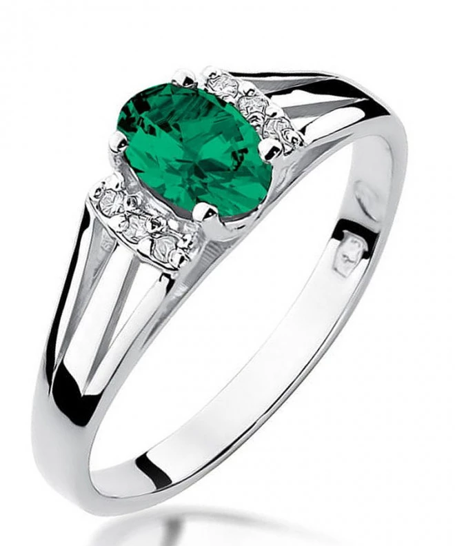 Bonore - White Gold 585 - Emerald 0,4 ct ring 124435