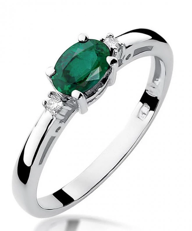 Bonore - White Gold 585 - Emerald 0,4 ct ring 124436