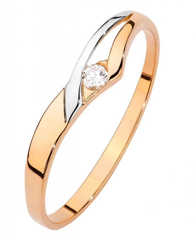 Bonore - Rose Gold 585 - Diamond 0,04 ct ring 102712