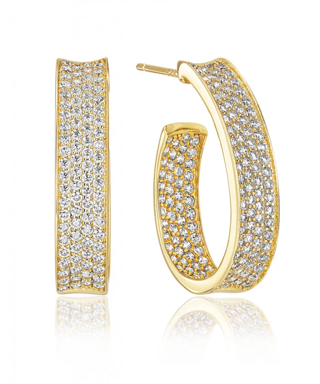 SIF JAKOBS Felline Concavo earrings SJ-E2390-CZ-YG