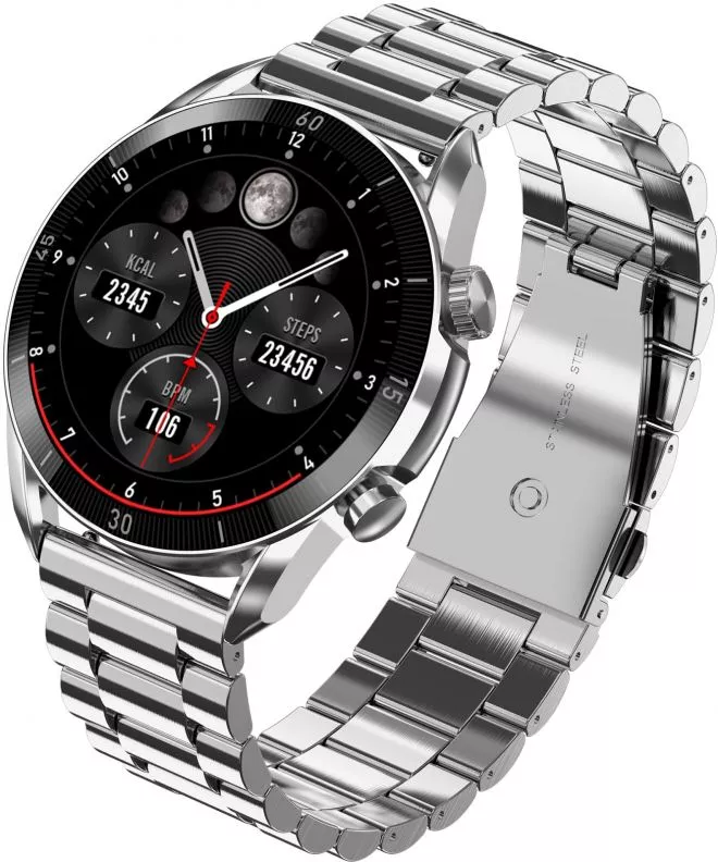 Garett V10 Silver Steel Men's Smartwatch 5904238485606